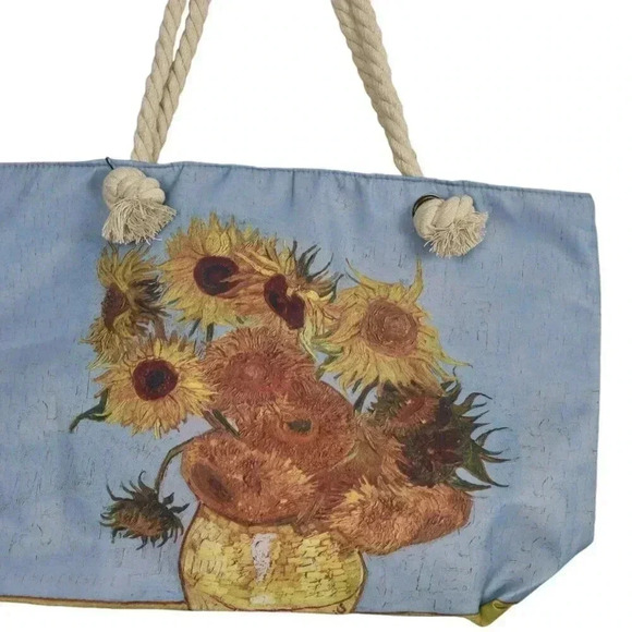 NWT Cherie Bliss Sunflower Van Gogh Tote Shoulder Bag Floral Purse - Picture 2 of 10